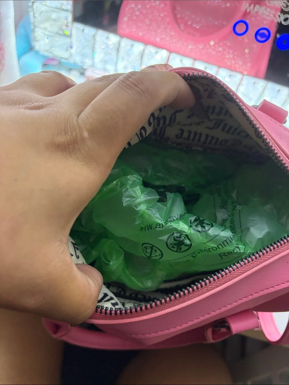 Juicy Couture Hot Pink Crystal-Stud Satchel